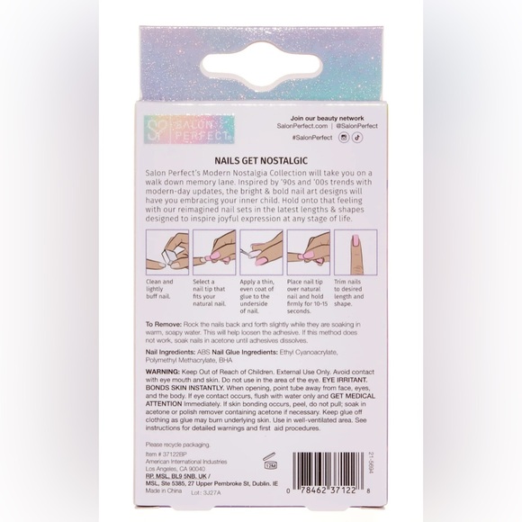 Salon Perfect Artificial Press On Nails- Neon Lightning Almond Shape - Picture 4 of 4